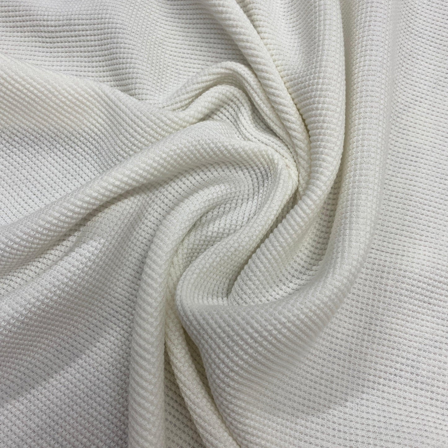 Off-White Organic Cotton Waffle Thermal Fabric - Grown in the USA - Nature's Fabrics