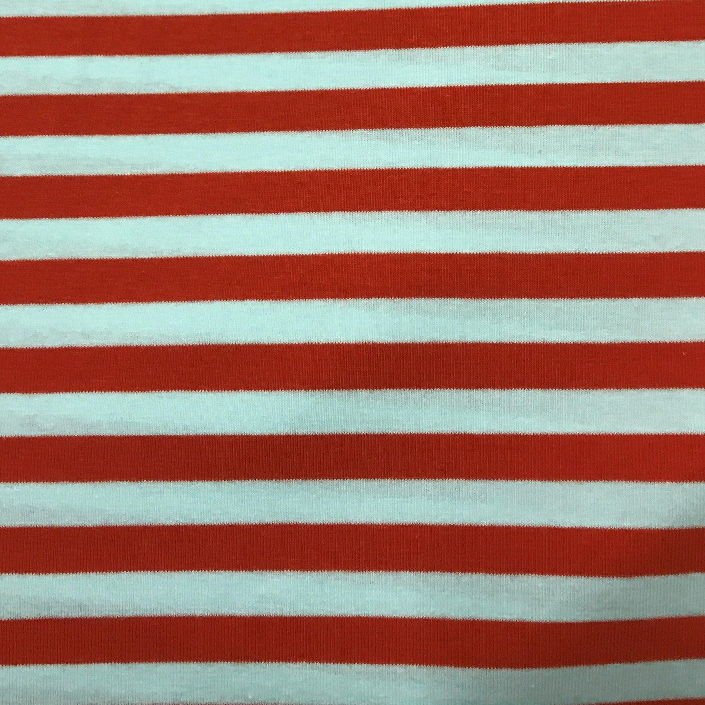 Orange and White 3/8" Stripes on Cotton/Spandex Jersey Fabric - Nature's Fabrics