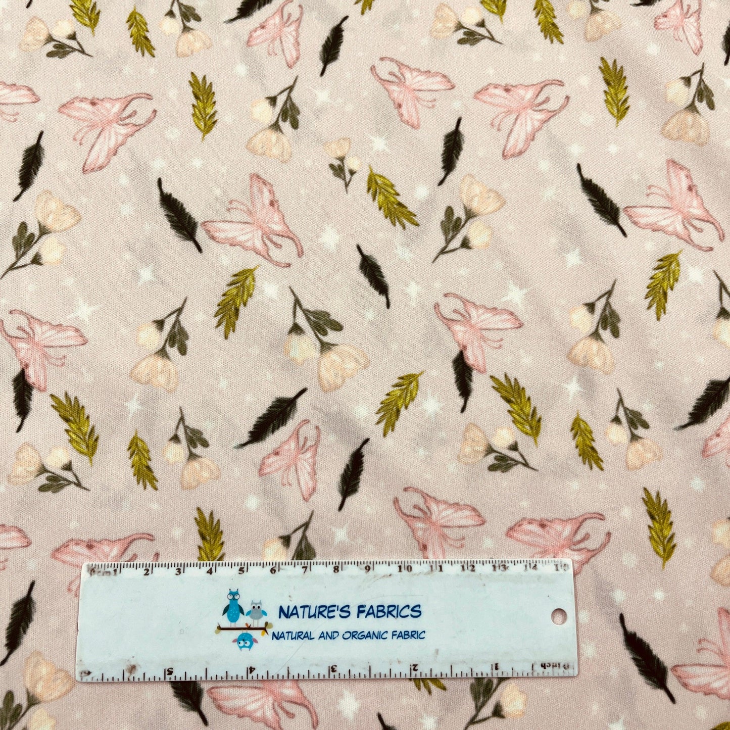 Pink Butterflies on Pink 1 mil PUL Fabric - Made in the USA - Nature's Fabrics