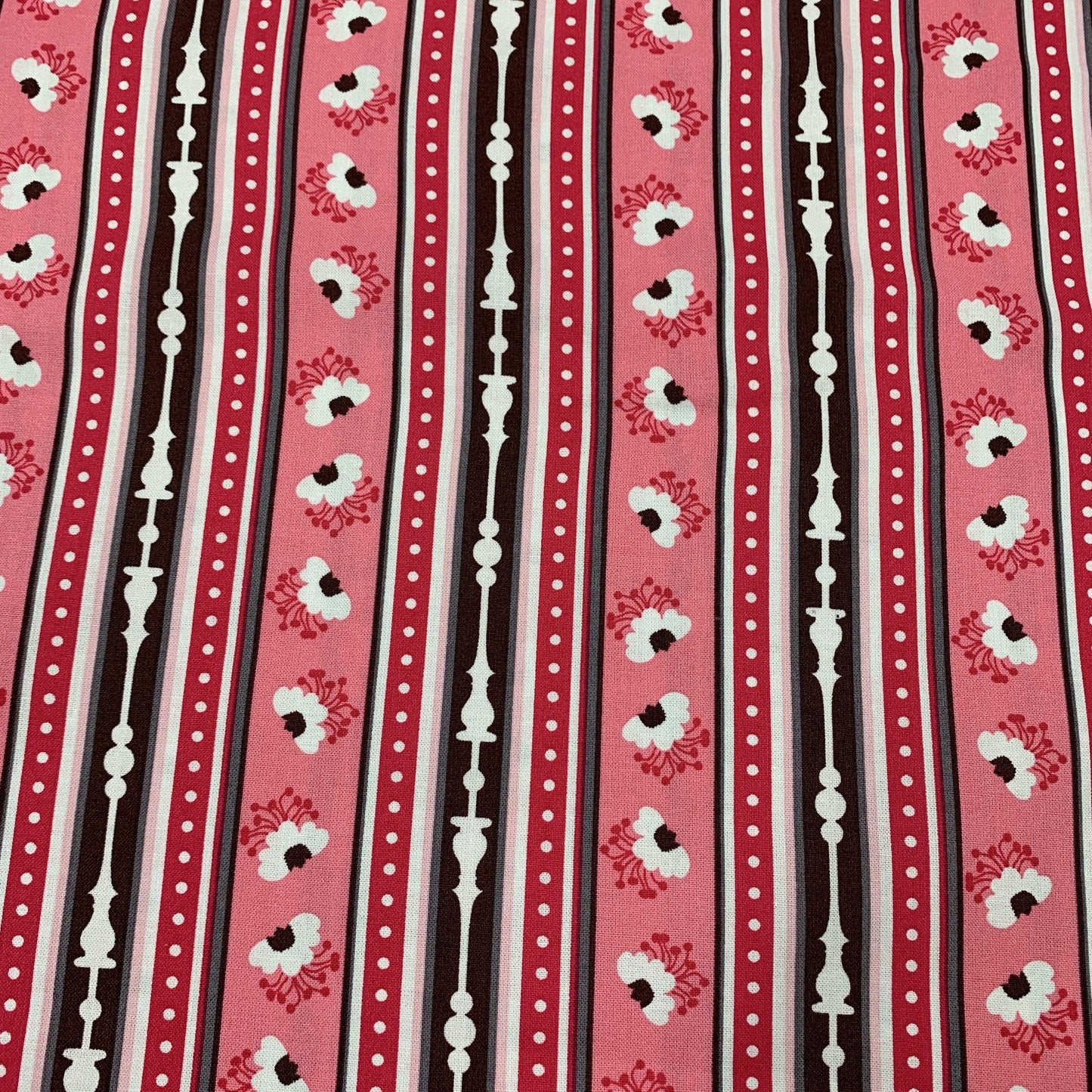 Pink Ticking Stripe on 100% Cotton Woven Fabric - Nature's Fabrics