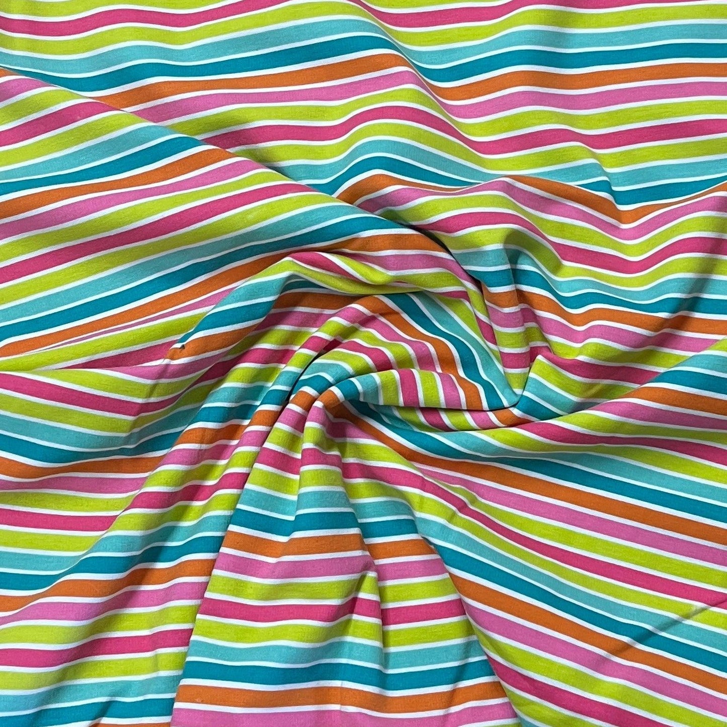 Popsicle Stripes Bamboo Stretch French Terry Fabric - Nature's Fabrics