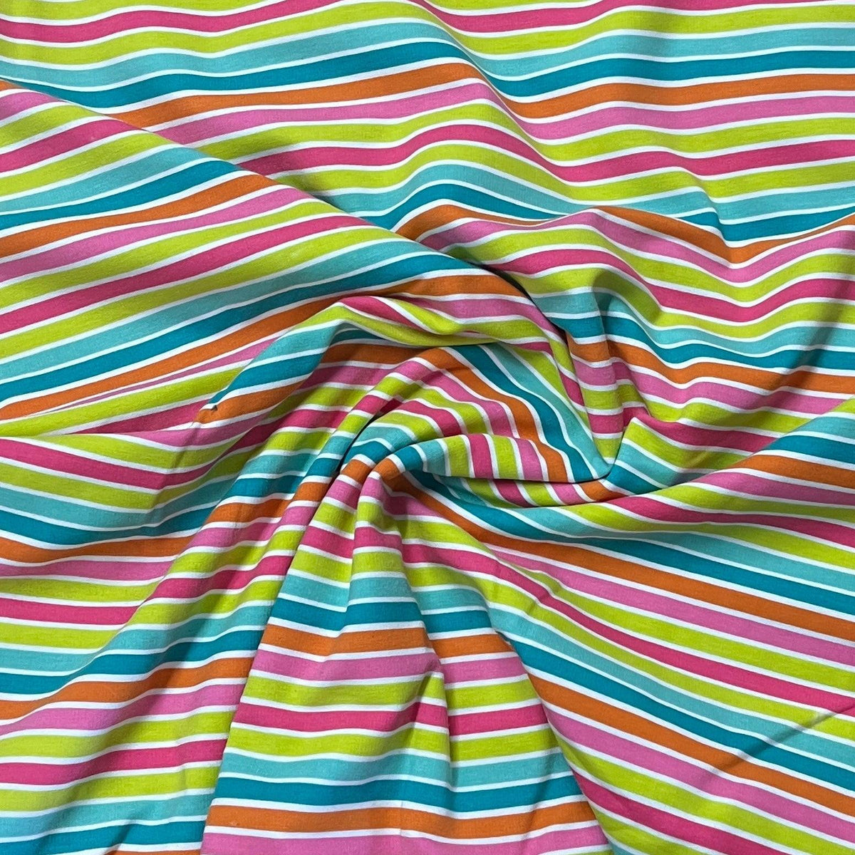 Colorful multi-colored striped natural fabric by Nature's Fabrics