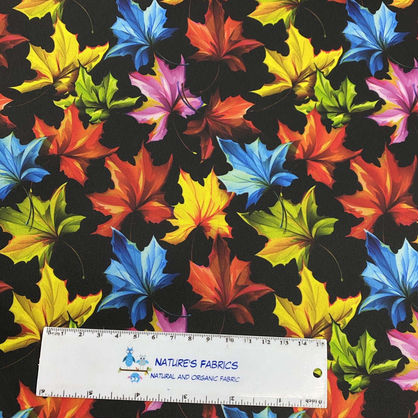 Rainbow Leaves 1 mil PUL - Made in the USA - Nature's Fabrics