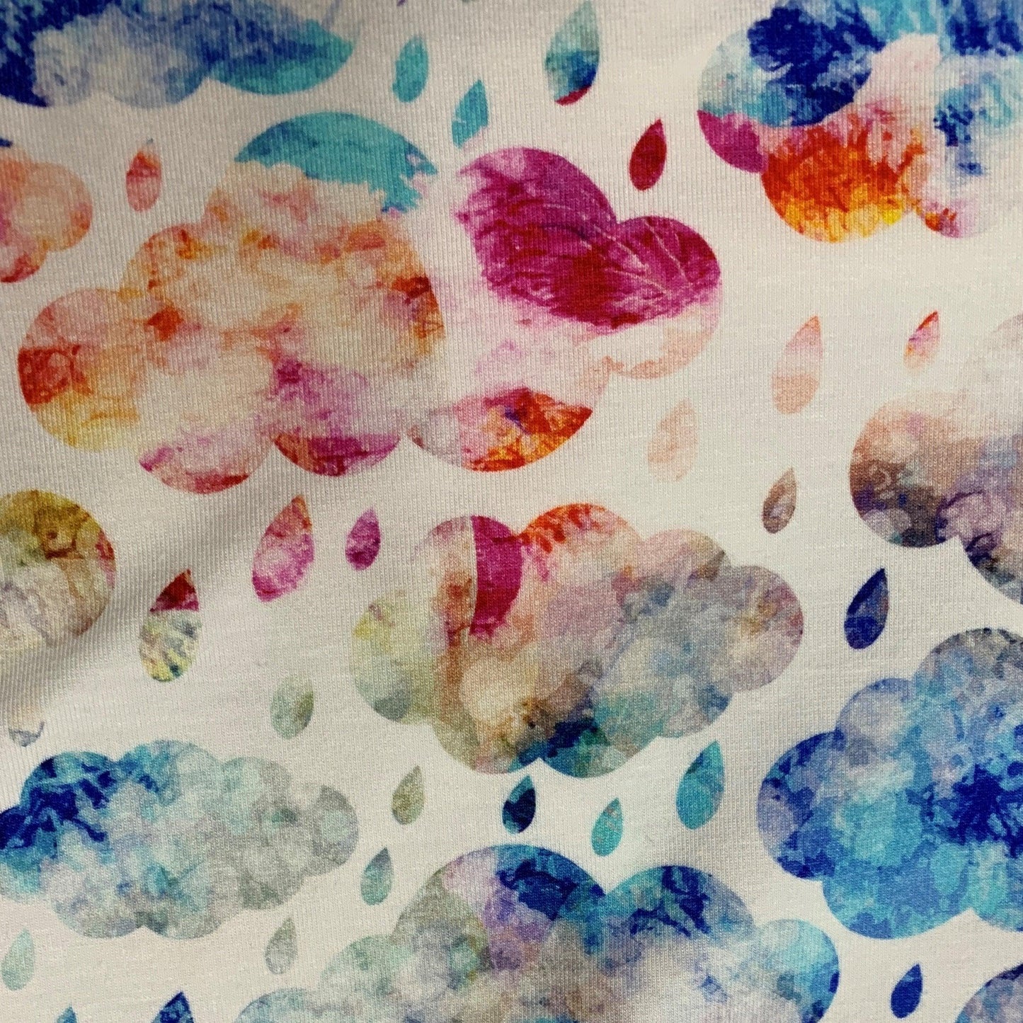 Rainy Days on Bamboo Stretch French Terry Fabric - Nature's Fabrics