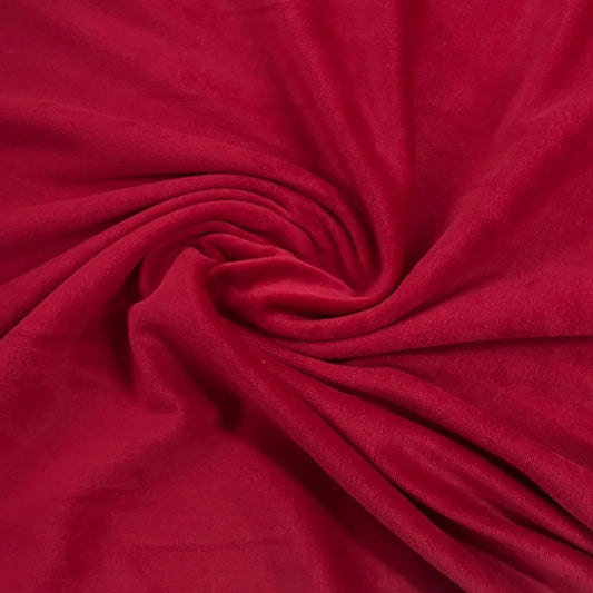 Red Cotton Velour Fabric - Nature's Fabrics