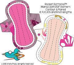 Rocket Bottoms reusable cloth menstrual pad PDF patterns in pink and beige.