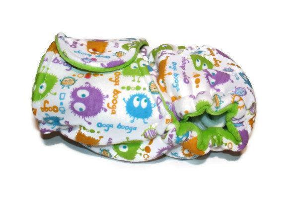 Nature's Fabrics colorful monster print baby cloth diaper