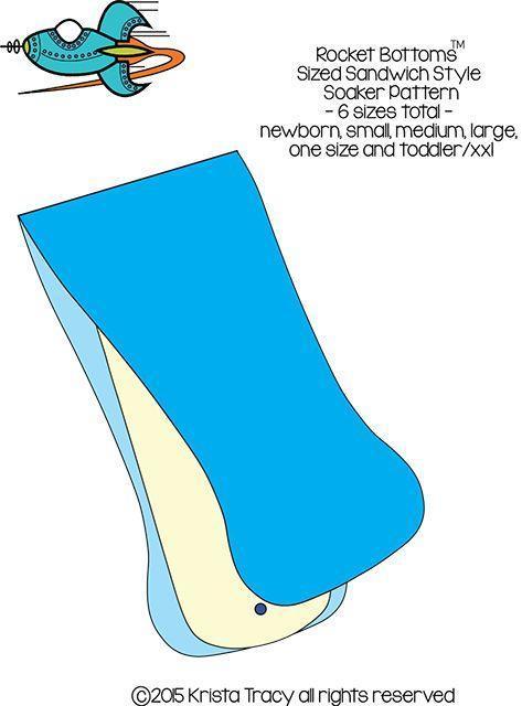Rocket Bottoms Sized Sandwich Style Soaker Pattern illustration.