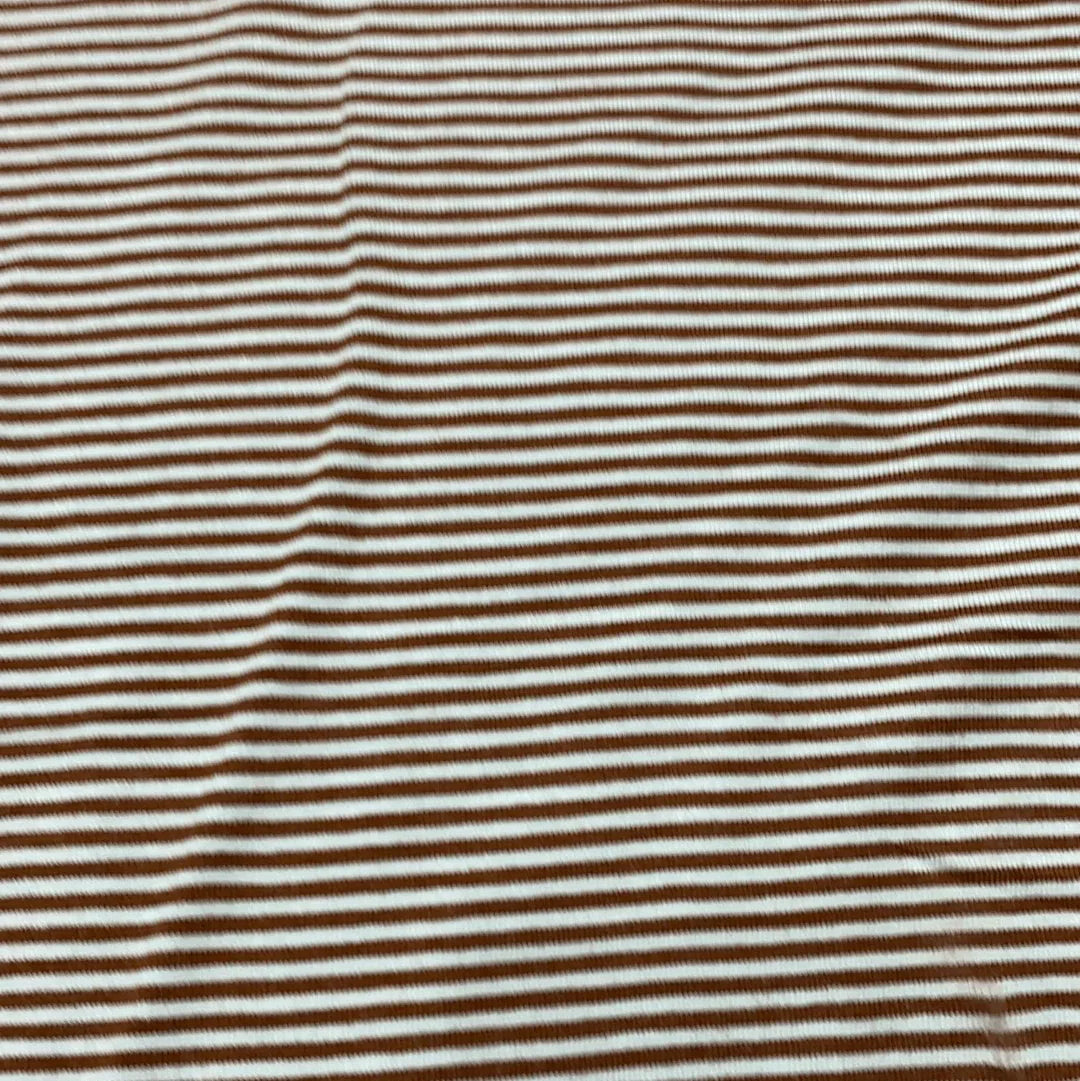 Nature's Fabrics brown and white horizontal striped organic cotton fabric