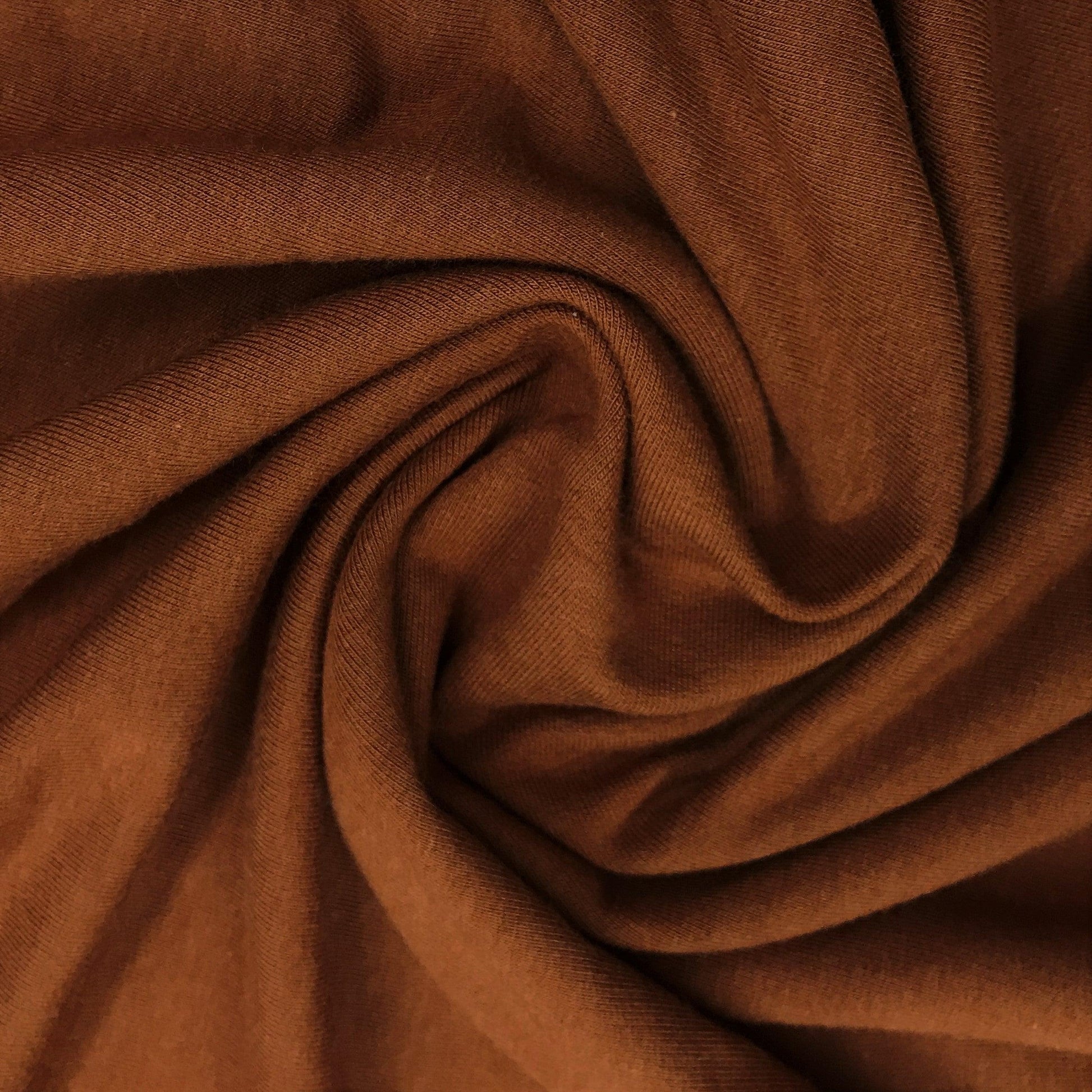 Rust Bamboo Stretch French Terry Fabric - 265 GSM, $10.86/yd - Rolls - Nature's Fabrics
