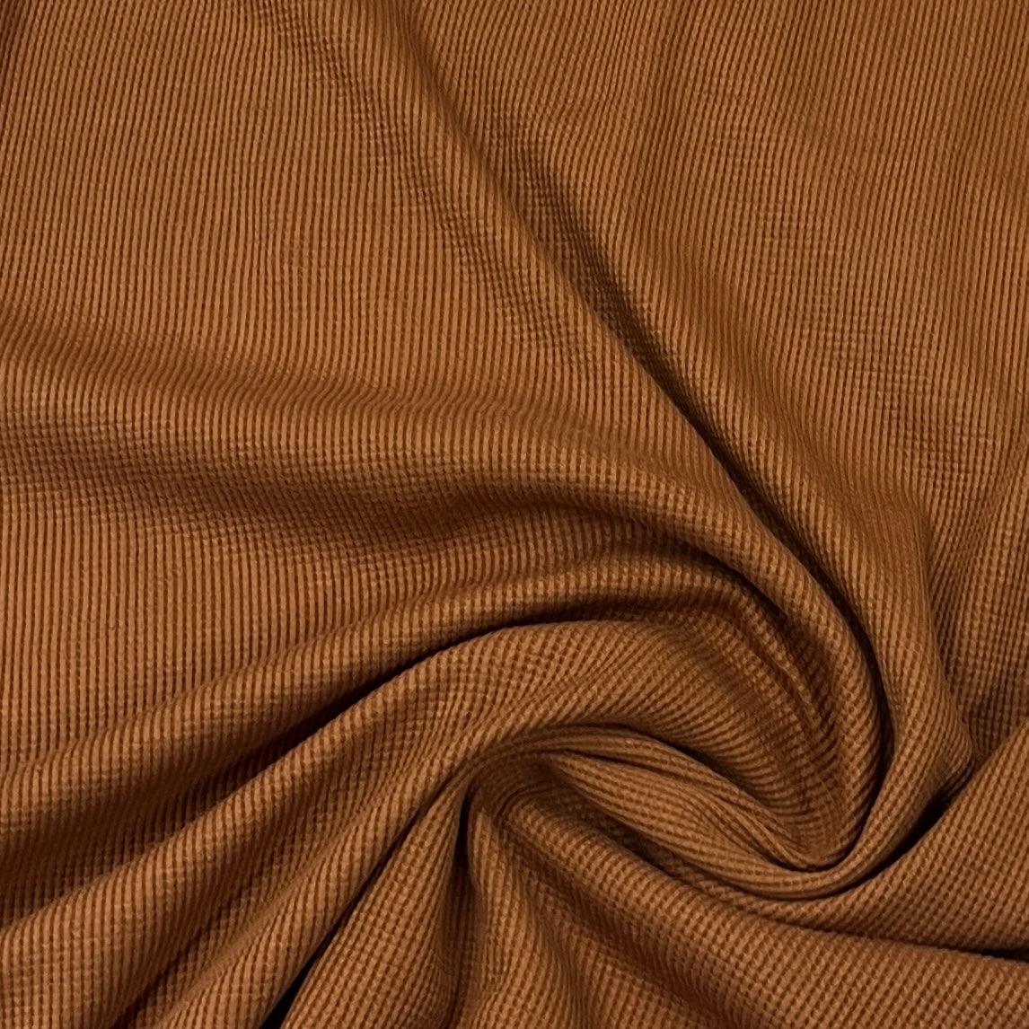 Rust Organic Cotton Waffle Thermal Fabric - Nature's Fabrics