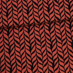 Rust Plaits on Organic Cotton/Spandex Jersey Fabric - Nature's Fabrics