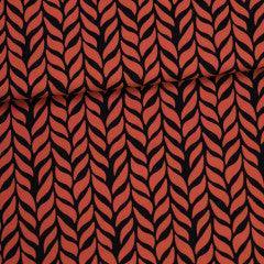 Rust Plaits on Organic Cotton/Spandex Jersey Fabric - Nature's Fabrics