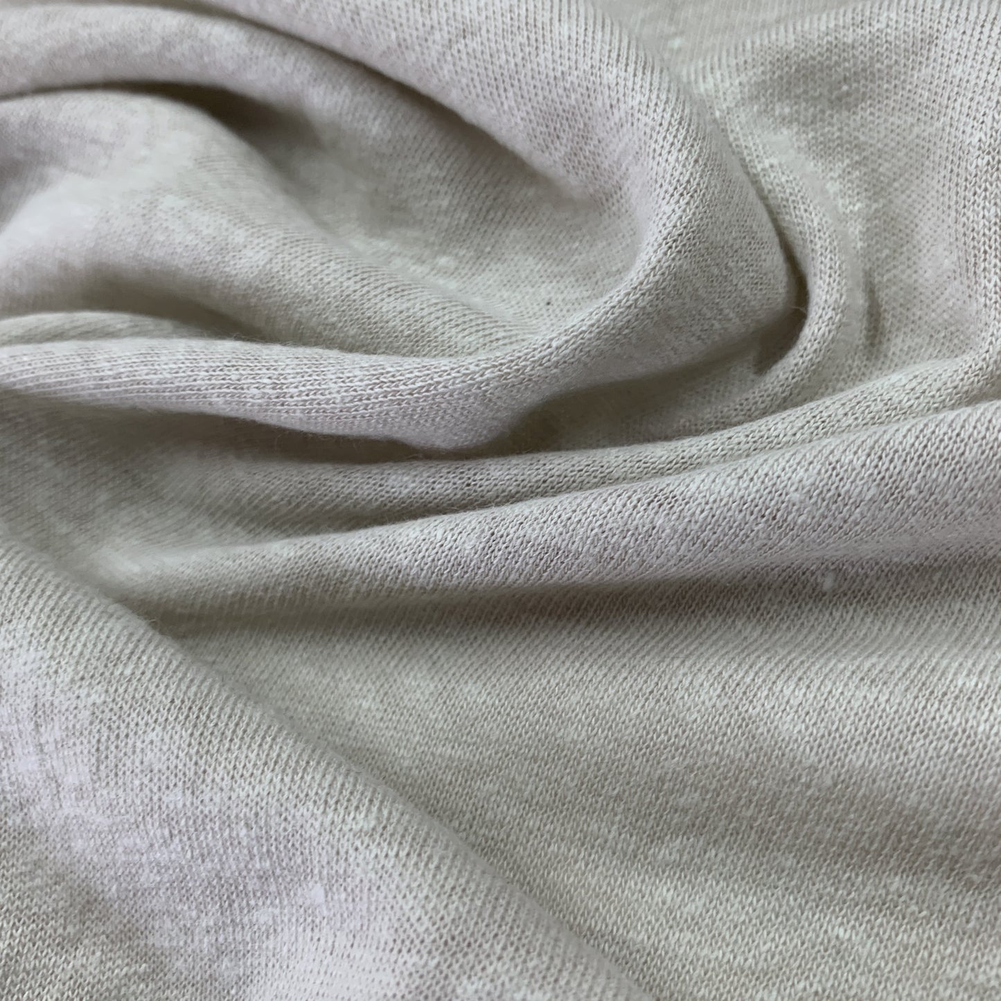 Sand Linen Blend Jersey Fabric - Nature's Fabrics