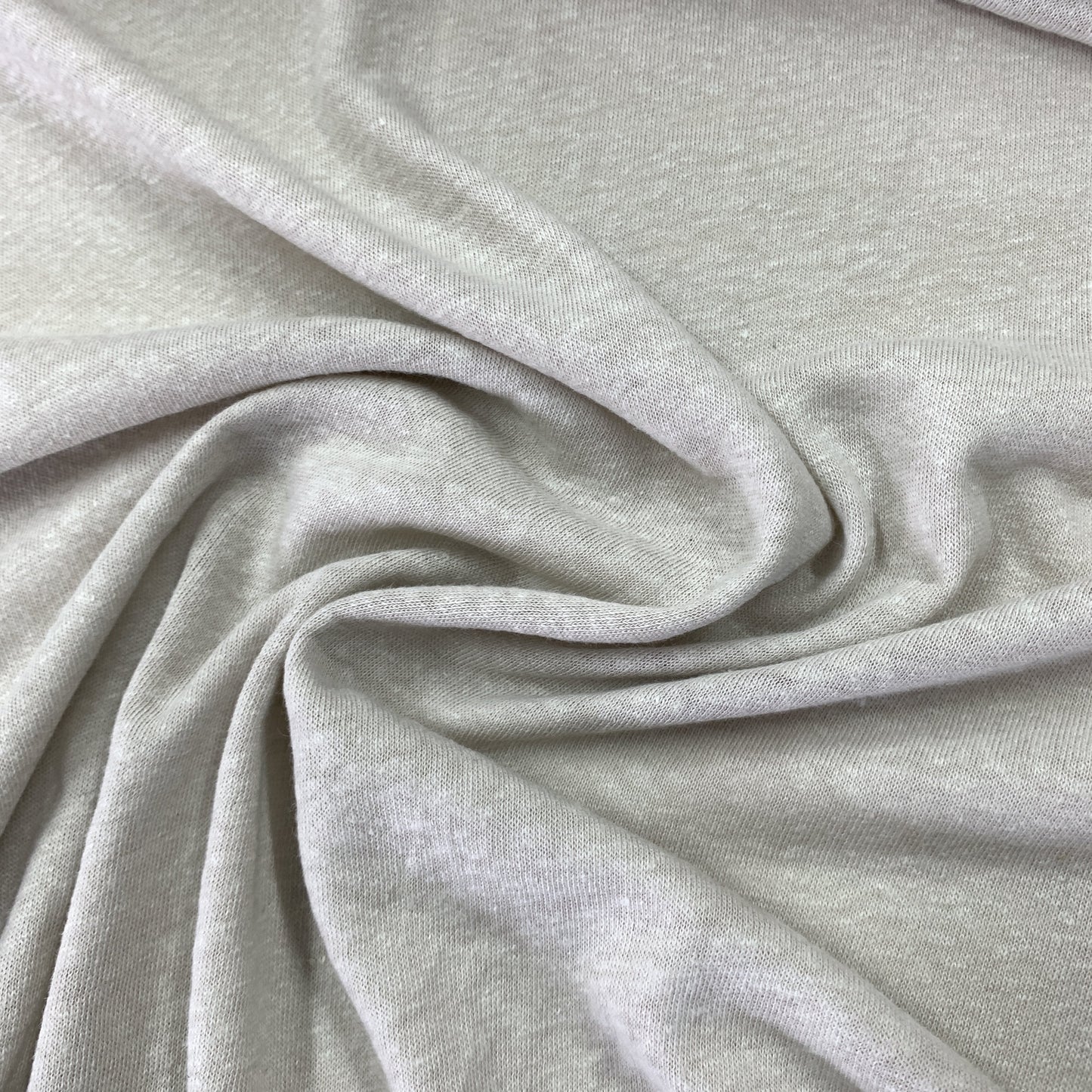 Sand Linen Blend Jersey Fabric - Nature's Fabrics