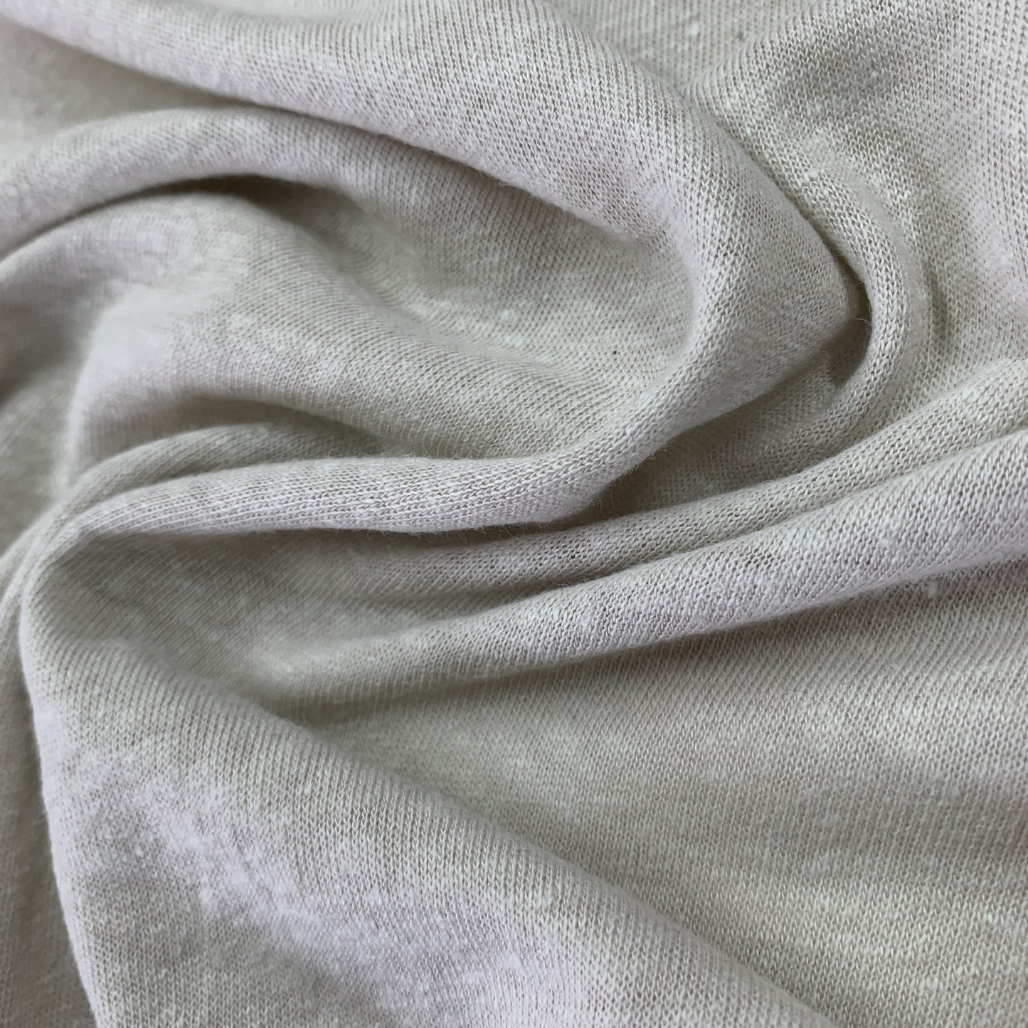 Sand Linen Blend Jersey Fabric - Nature's Fabrics