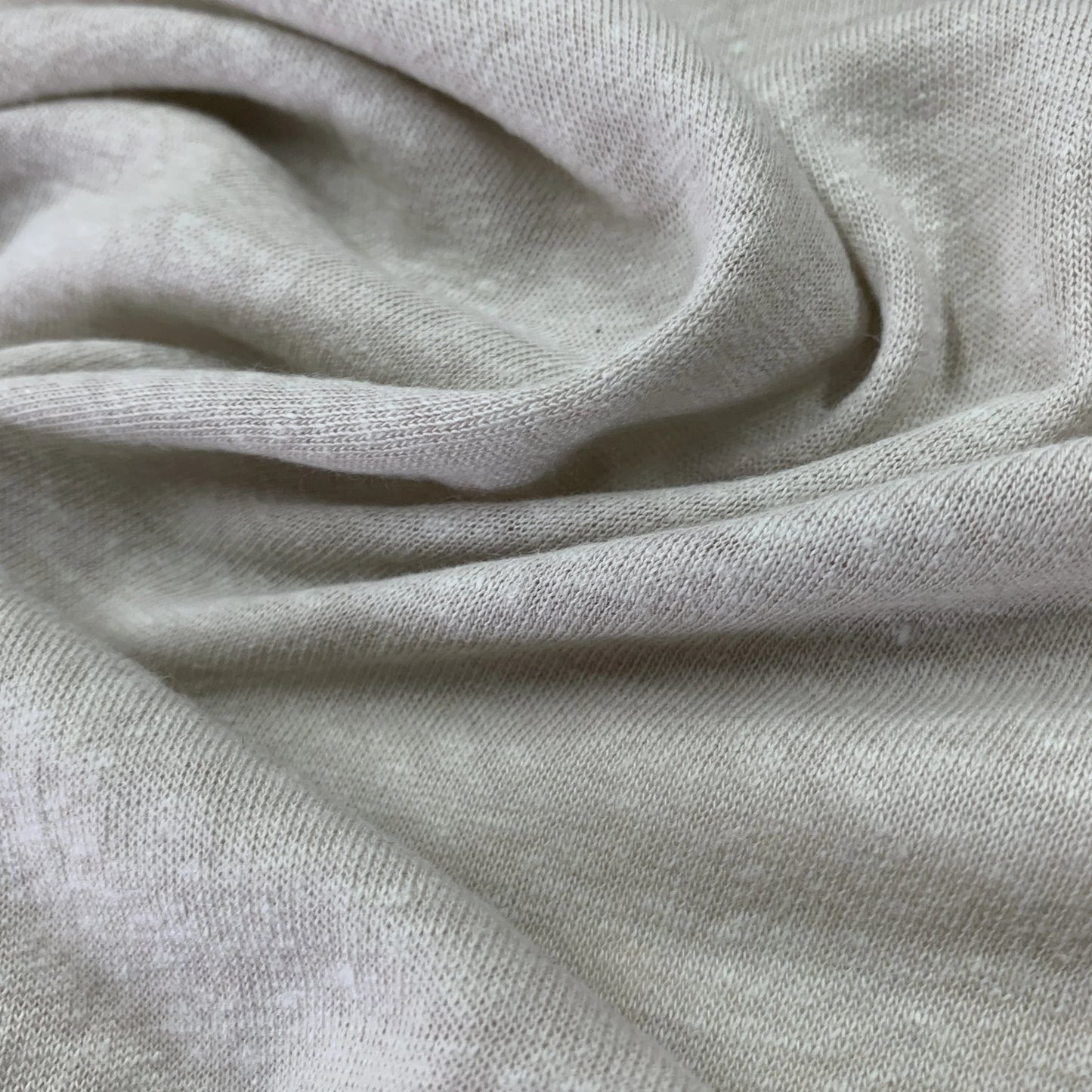 Sand Linen Blend Jersey Fabric - Nature's Fabrics