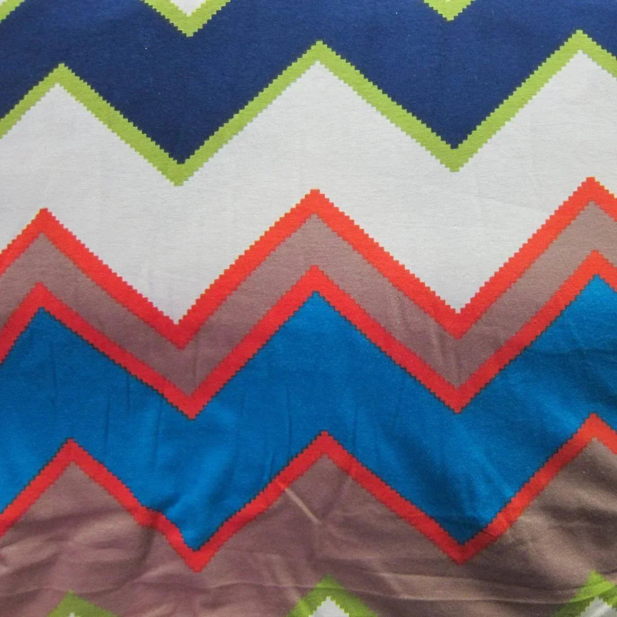 Nature's Fabrics colorful zig-zag chevron patterned natural fabric.