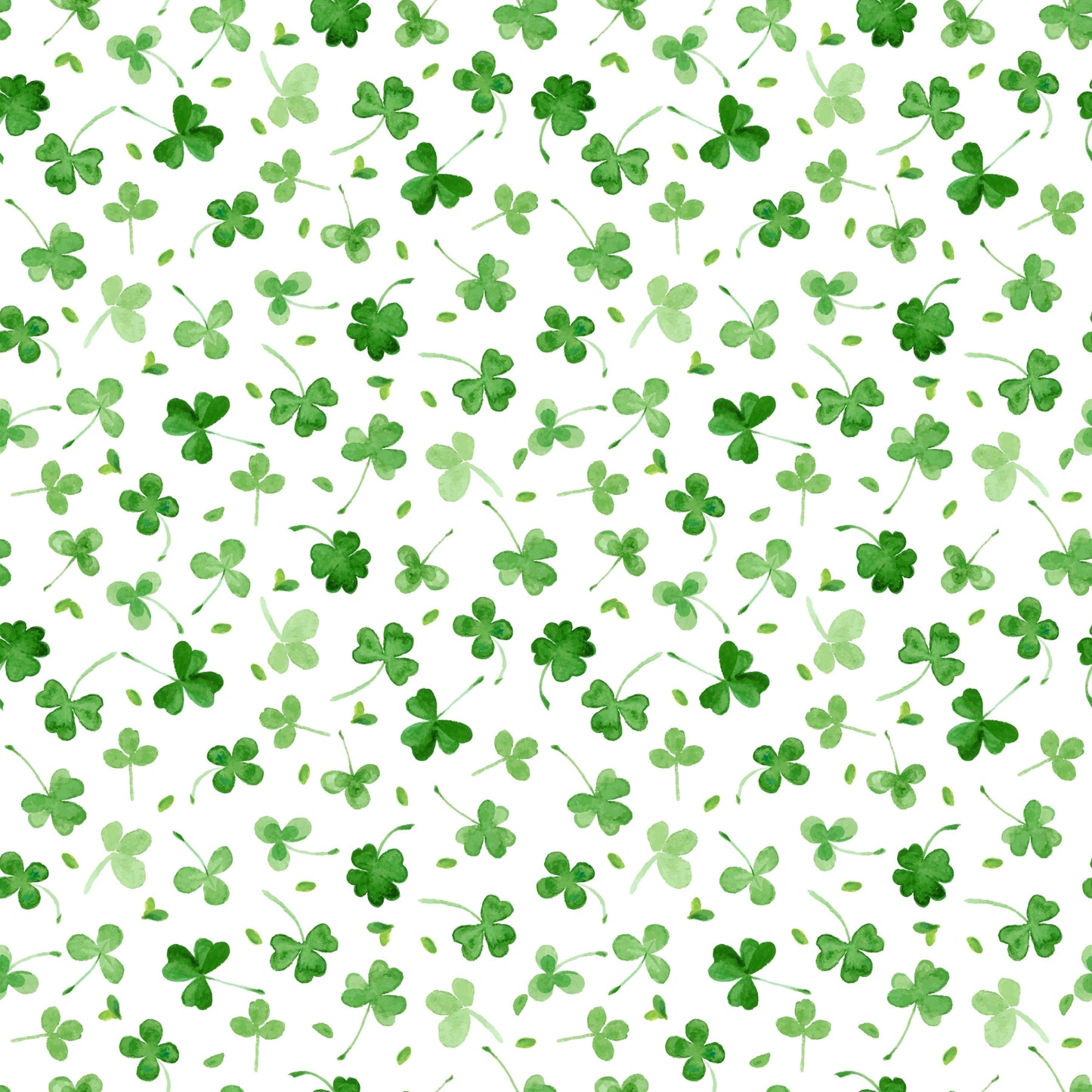 Shamrocks on White Bamboo/Spandex Jersey Fabric - Nature's Fabrics