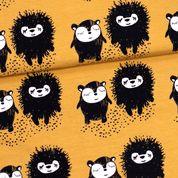 Siiri and Myyry on Ochre Organic Cotton/Spandex Jersey Fabric - Nature's Fabrics