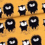 Siiri and Myyry on Ochre Organic Cotton/Spandex Jersey Fabric - Nature's Fabrics