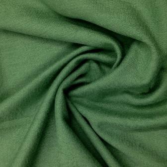 Close-up of draped olive green natural fabric from Nature's Fabrics