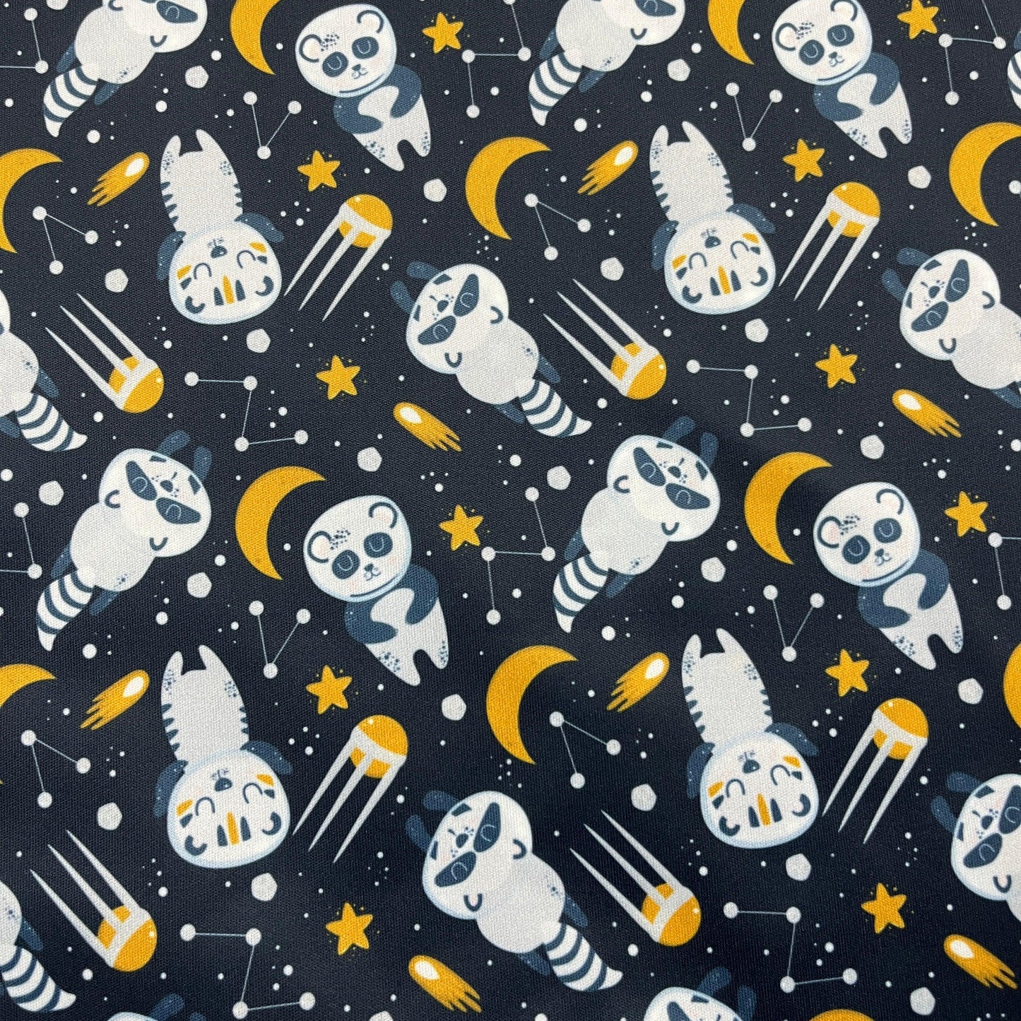 Space Creatures on Navy 1 mil PUL Fabric - Made in the USA - Nature's Fabrics