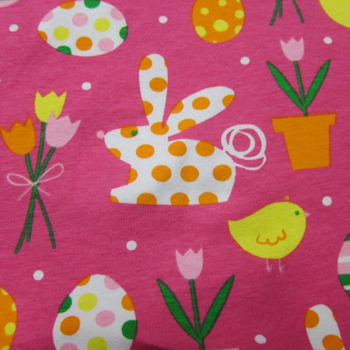 Spring Fling on Pink Cotton/Spandex Jersey Fabric - Nature's Fabrics