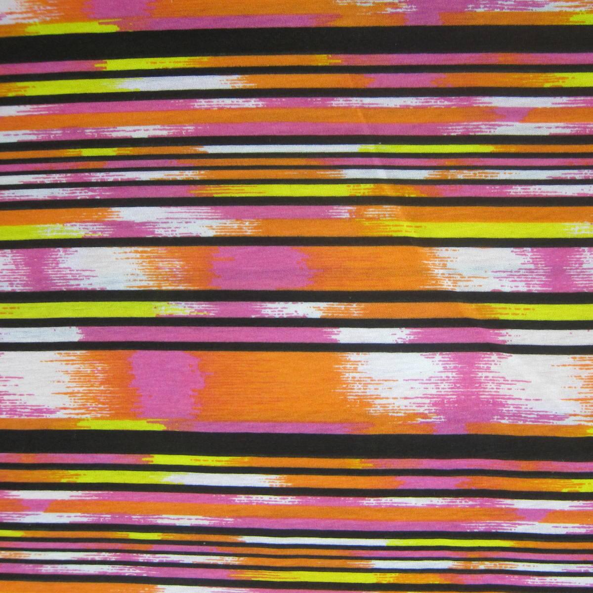 Summer Sunset Stripes on Cotton Jersey