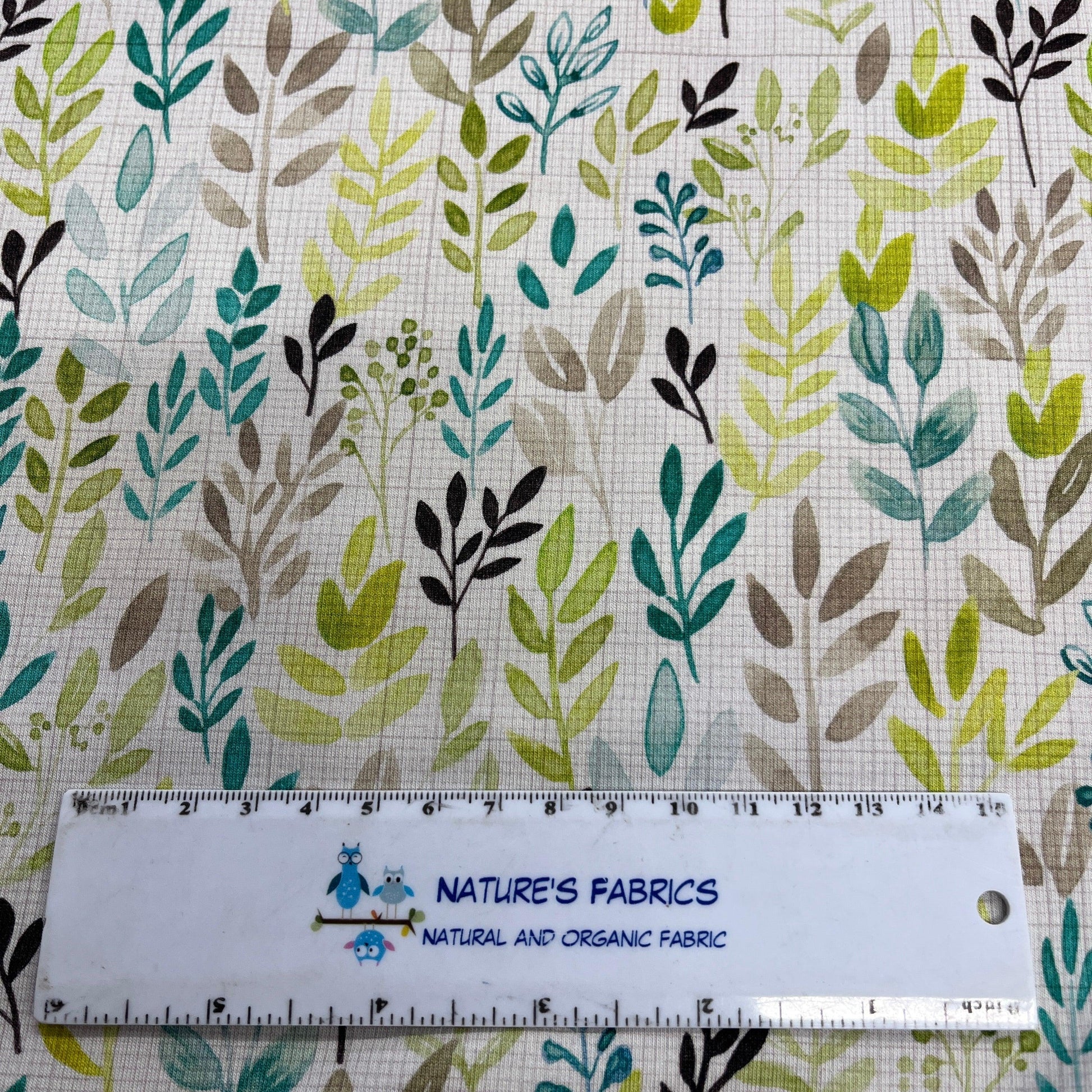 Vintage Sprigs on Bamboo Stretch French Terry Fabric - Nature's Fabrics