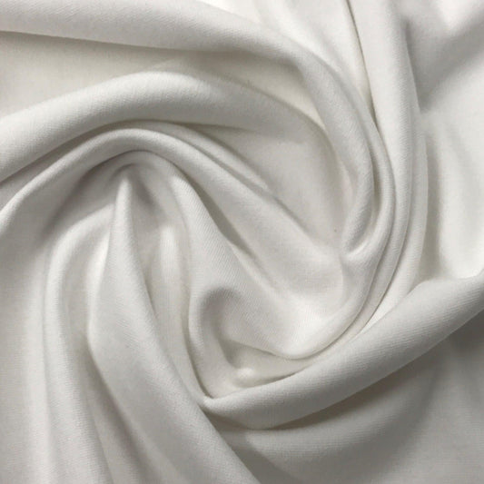 White Bamboo Stretch Fleece Fabric - 320 GSM - Nature's Fabrics