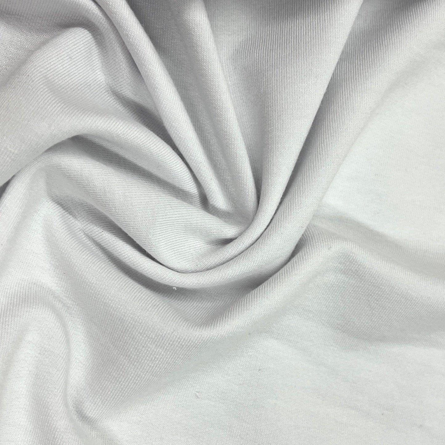 White Bamboo Stretch French Terry Fabric- 290 GSM - Knit in the USA - Nature's Fabrics