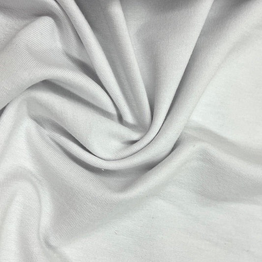 White Bamboo Stretch French Terry Fabric- 290 GSM - Knit in the USA - Nature's Fabrics