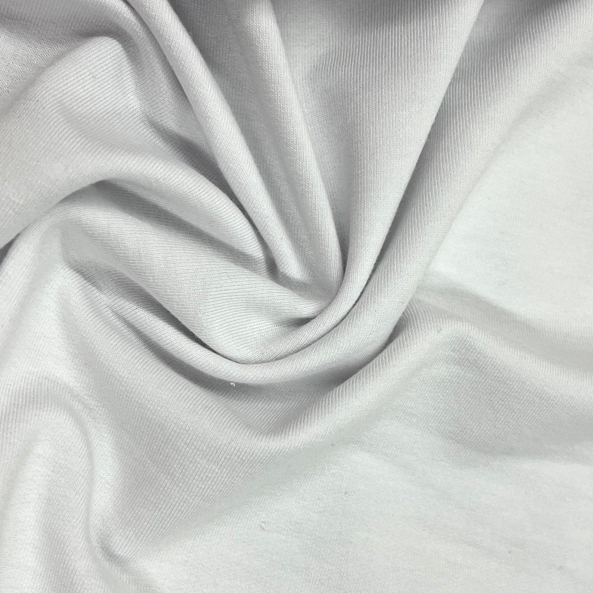 White Bamboo Stretch French Terry Fabric - 380 GSM - Knit in the USA, $12.50/yd - Rolls - Nature's Fabrics