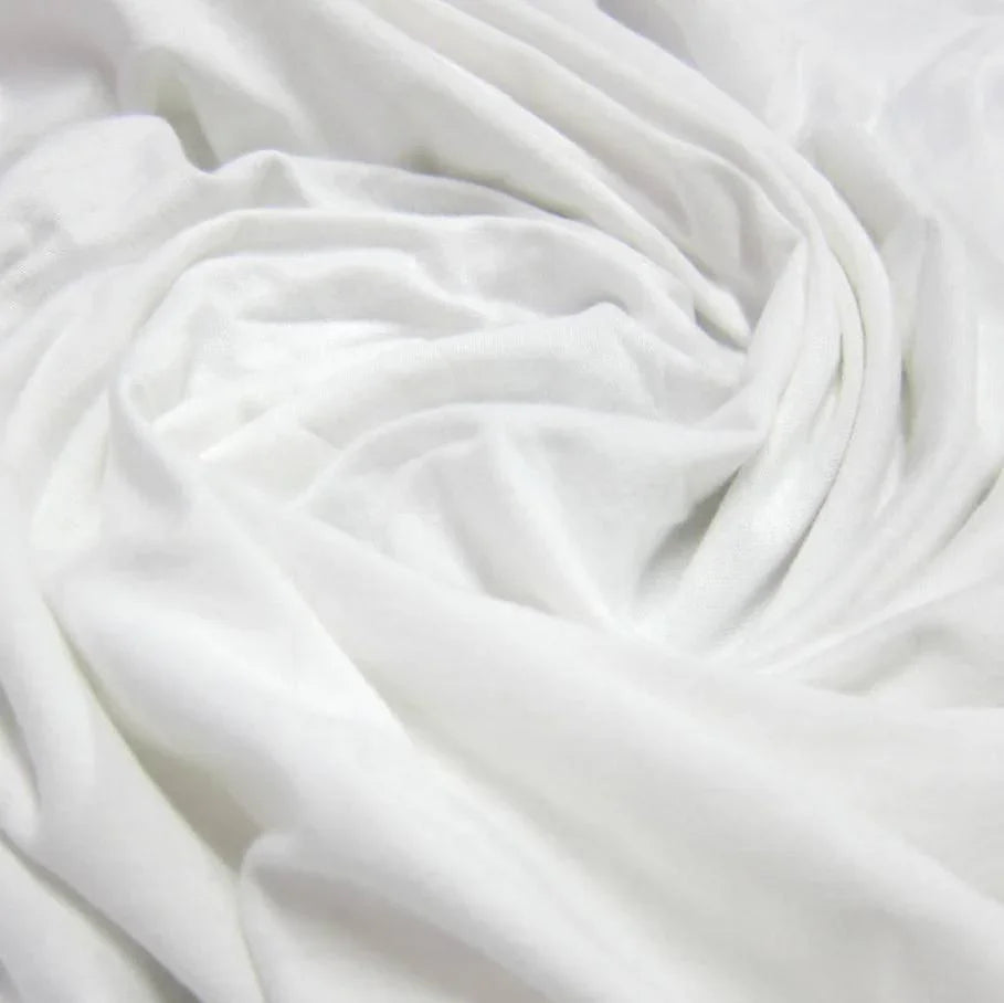 White Bamboo/Spandex Jersey Fabric - 240 GSM - Nature's Fabrics