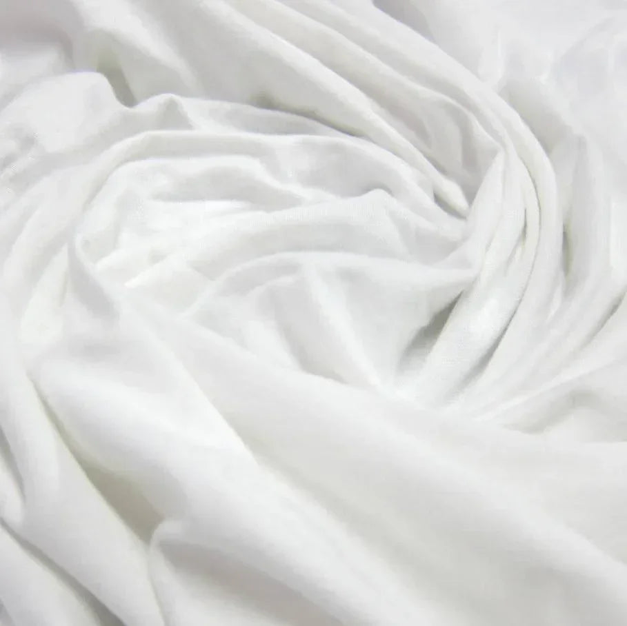 Close-up of draped white natural fabric from Nature's Fabrics