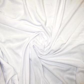 Nature's Fabrics white natural fabric draped in a spiral pattern