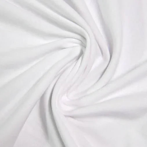 White Cotton/Spandex Jersey Fabric - 200 GSM - Nature's Fabrics