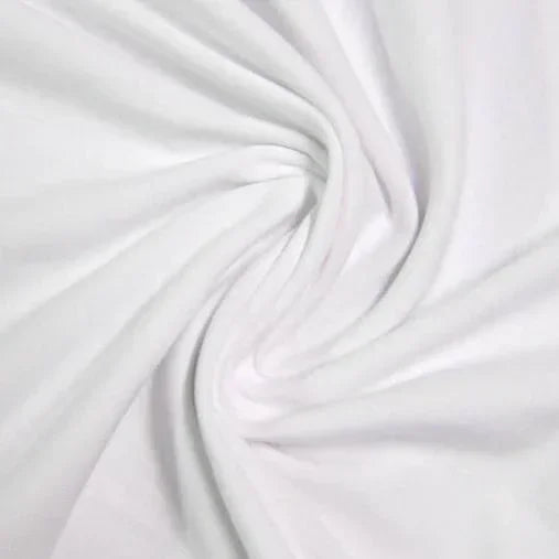 White Cotton/Spandex Jersey Fabric - 200 GSM - Nature's Fabrics