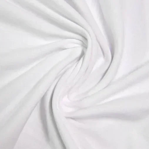 Close-up of draped white natural fabric from Nature's Fabrics