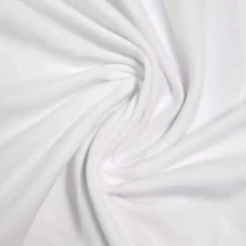 Close-up of white organic cotton fabric draped in soft swirls by Nature's Fabrics