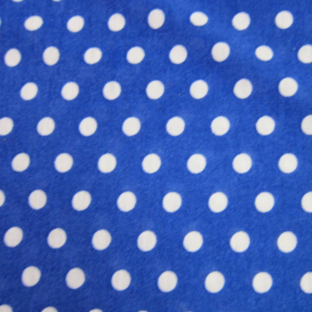 White Dots on Royal Cotton/Poly Jersey Fabric - Nature's Fabrics