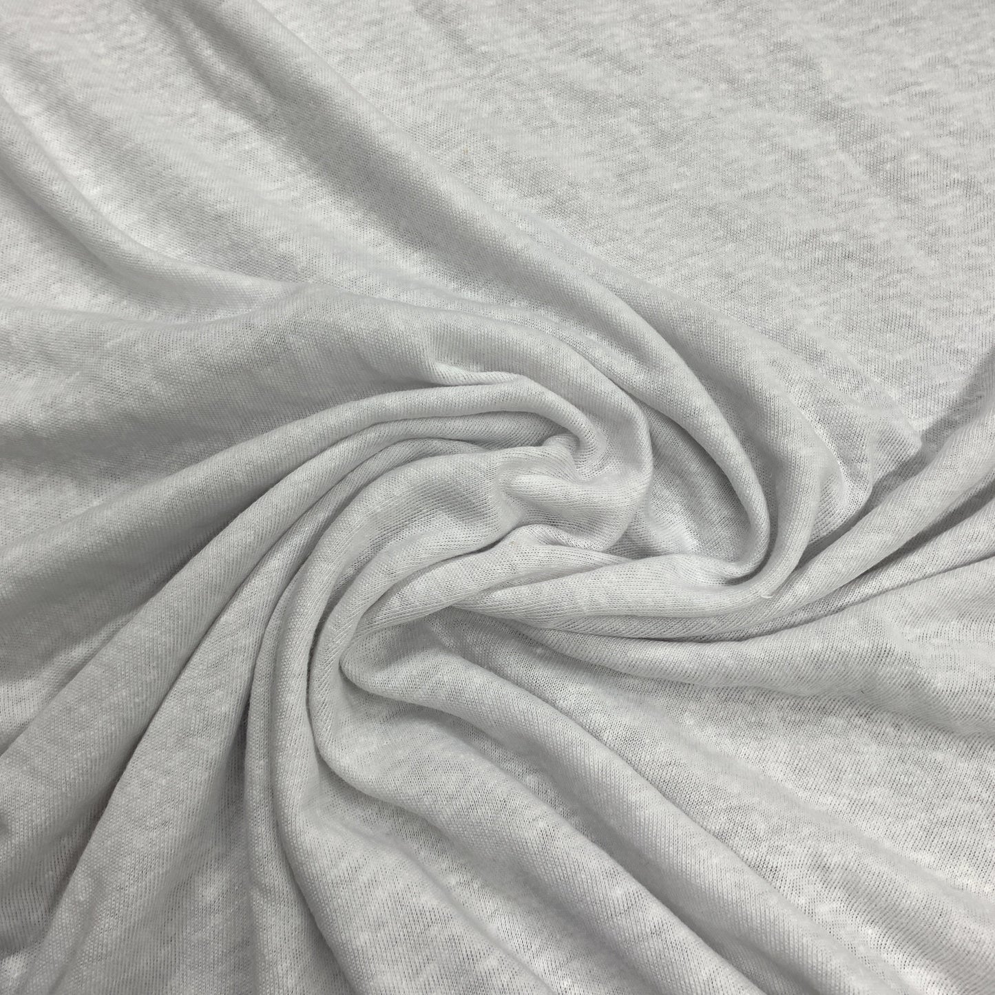 White Linen Blend Jersey Fabric - Nature's Fabrics