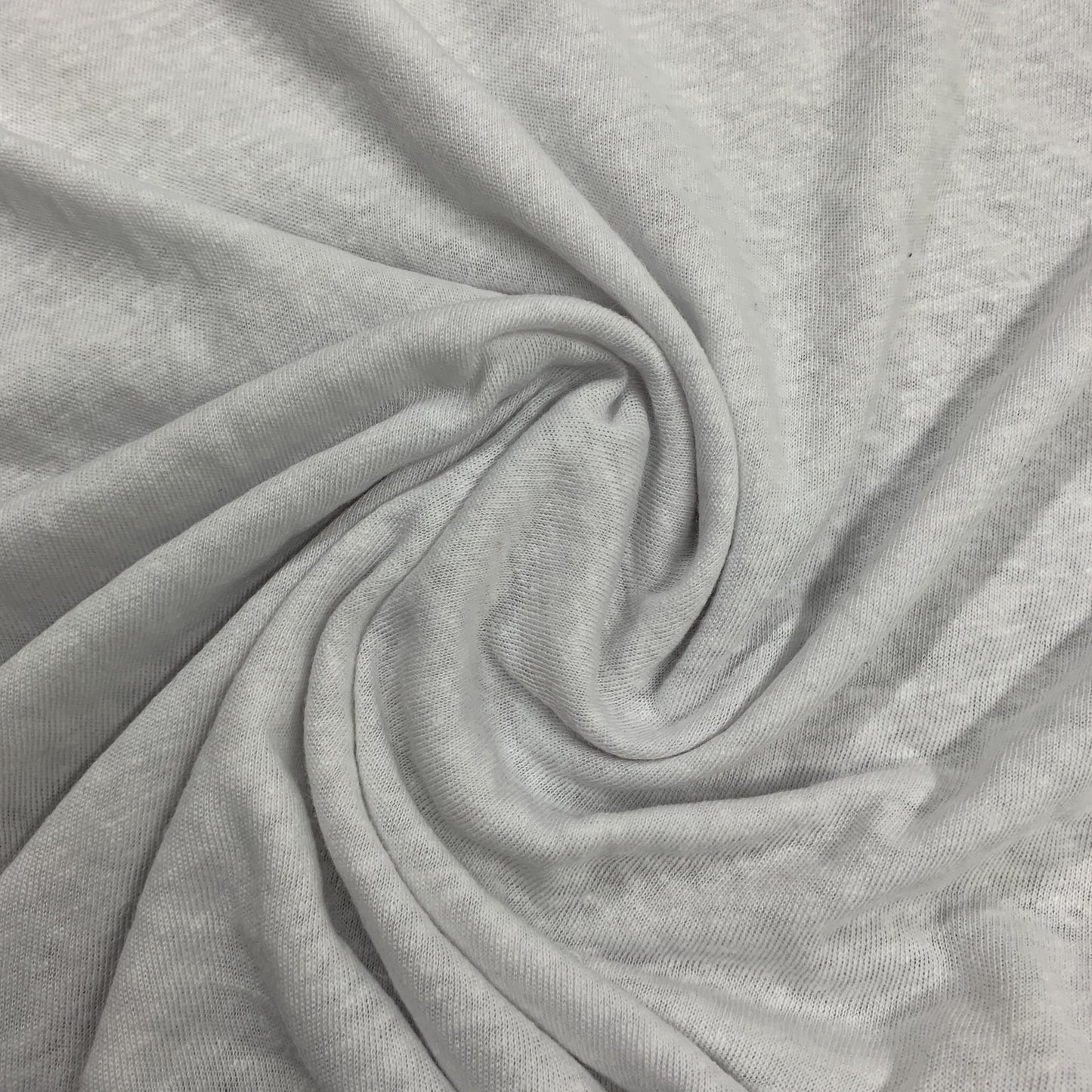 White Linen Blend Jersey Fabric - Nature's Fabrics