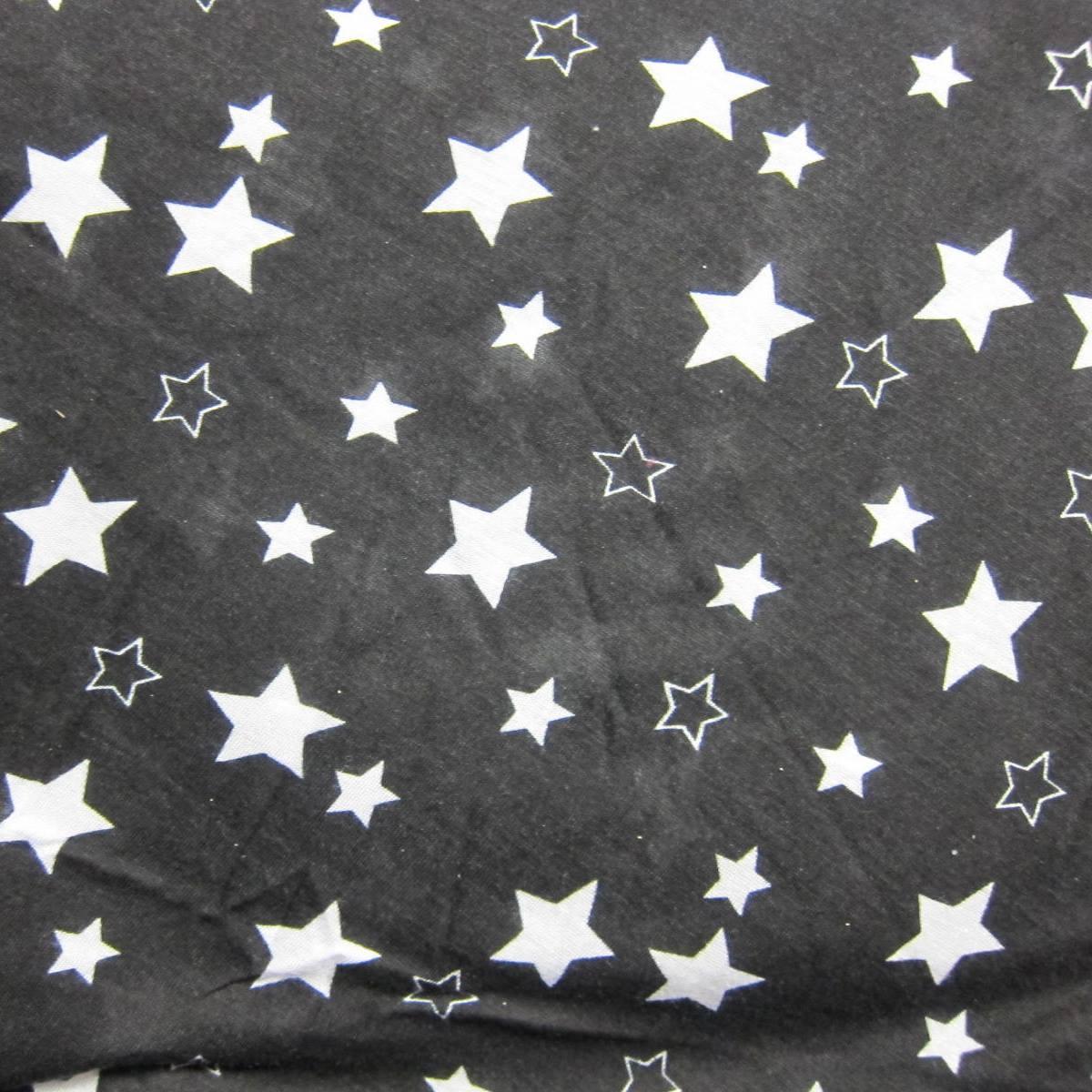 White Stars on Black Cotton/Poly Jersey