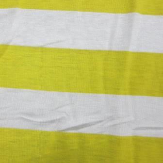 Yellow and White 3/4" Stripes on Cotton/Spandex Jersey Fabric - Nature's Fabrics