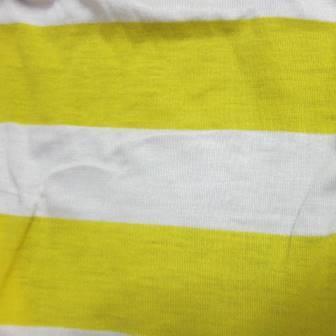 Yellow and White 3/4" Stripes on Cotton/Spandex Jersey Fabric - Nature's Fabrics
