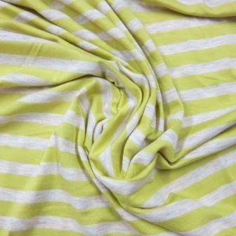 Yellow Stripes on Bamboo/Spandex Jersey Fabric - Nature's Fabrics