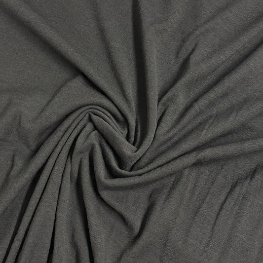 Deep Gray 100% Merino Wool Jersey Fabric - 150 GSM