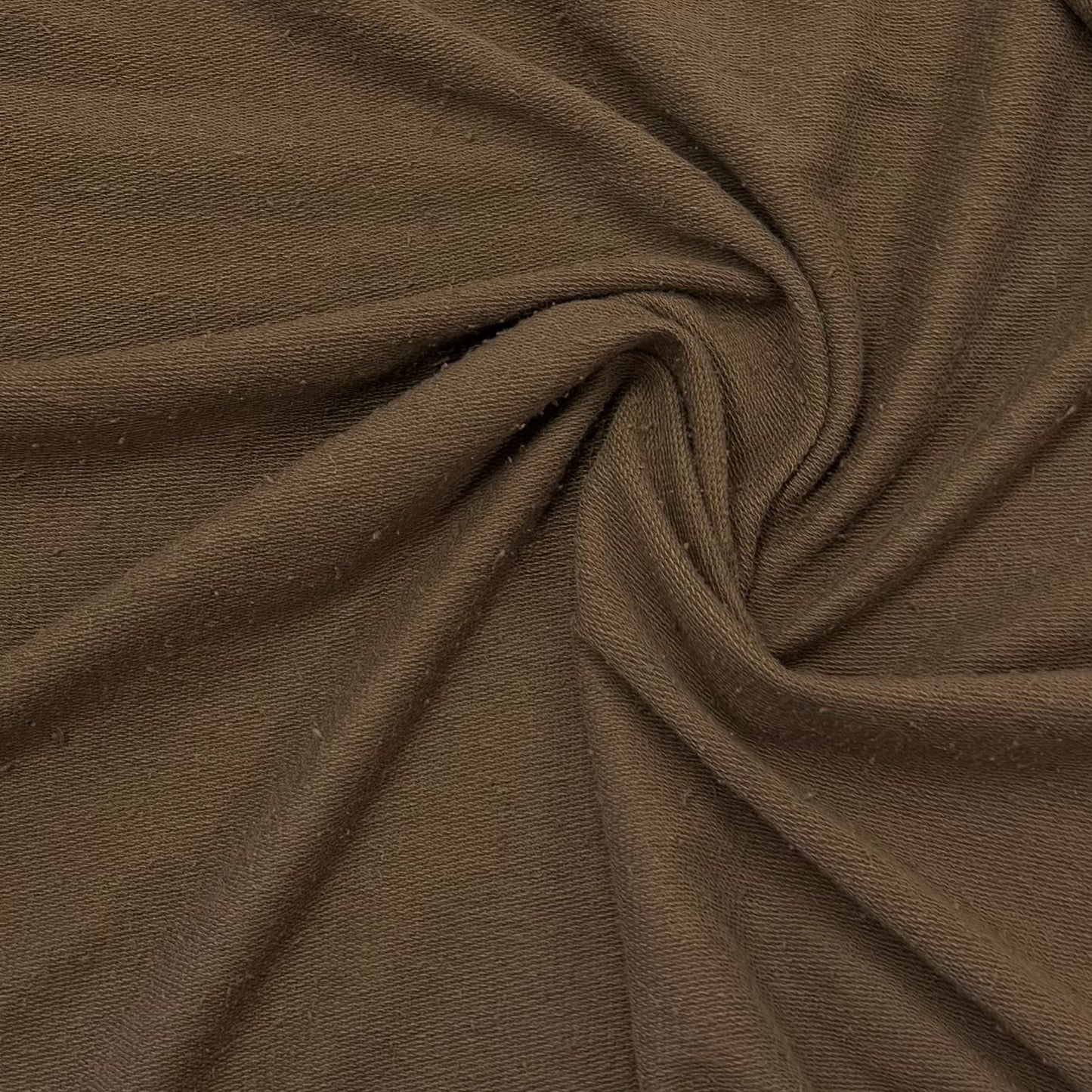 Coffee Medium Weight Organic Cotton French Terry Fabric - Grown in the USA